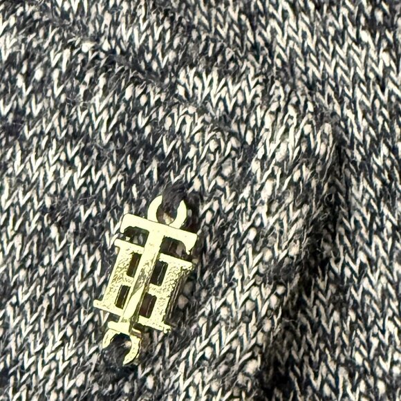 NWOT TOMMY HILFIGER Blazer Jacket Size 12 Navy Heathered Elbow Patches Lined - Picture 4 of 12